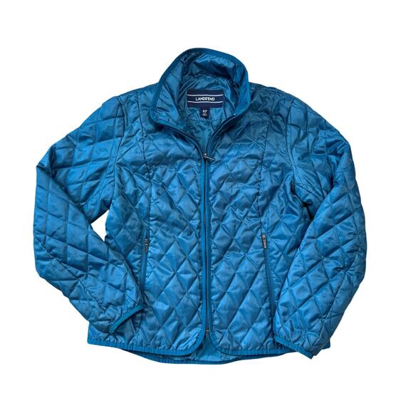 Land's End quilted Jacket/Coat, SP, SMALL PETITE, Teal/Blue Green - Picture 1 of 8